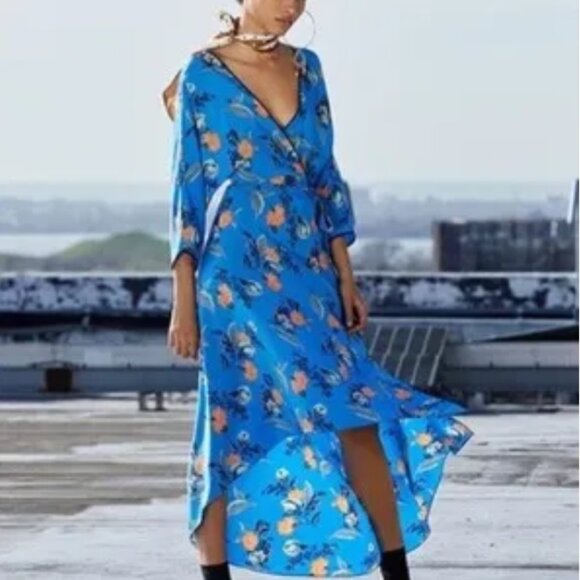 Diane Von Furstenberg Eloise Silk Dress in Silese Tile Blue - Picture 1 of 7